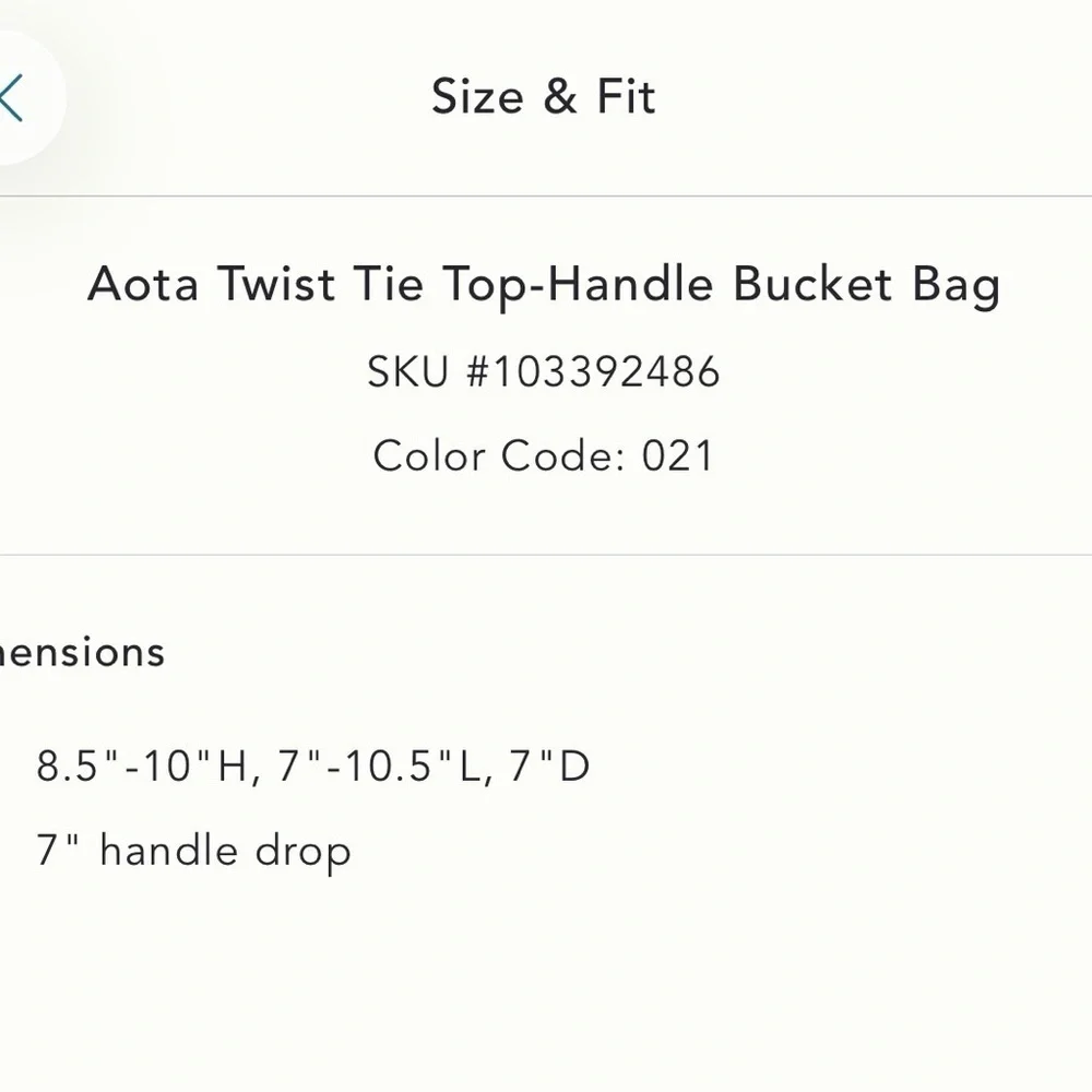 New Anthropologie aota twist tie top handle bucket bag crossbody brown gold